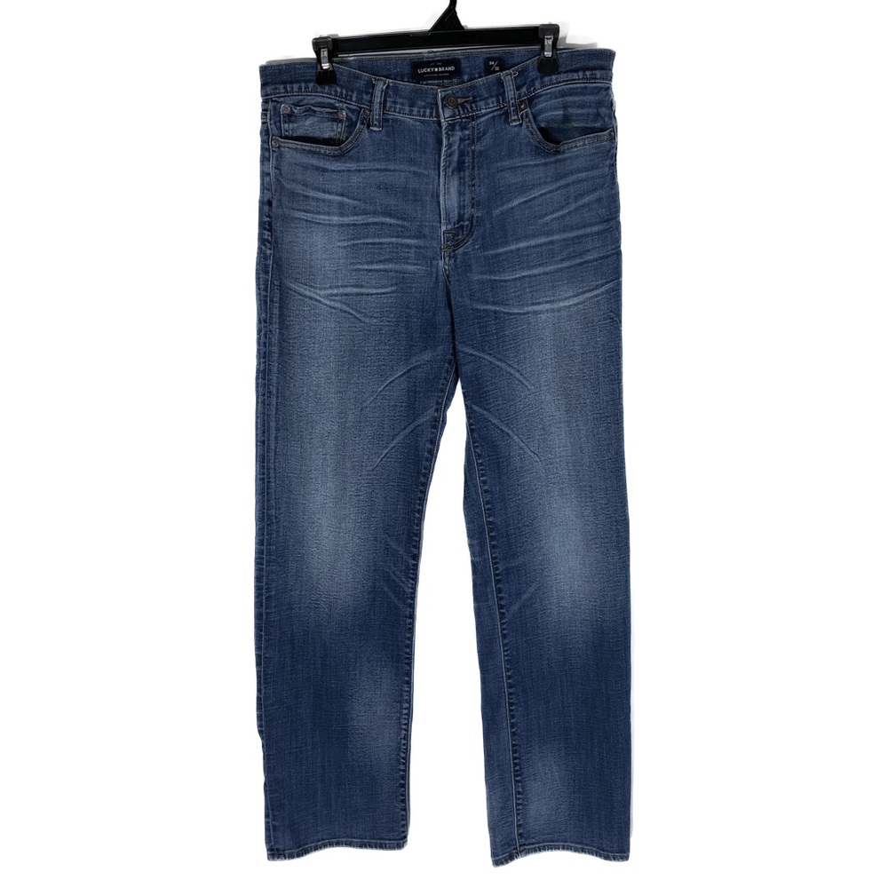 Lucky Brand 363 Straight Leg Mens Jeans 34x32 Blue Medium Wash Denim Pants EUC